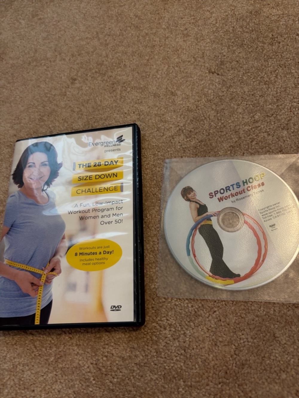 Gentle Yoga DVD and The 28-Day Size Down Challenge DVD - Blue & Yellow Covers